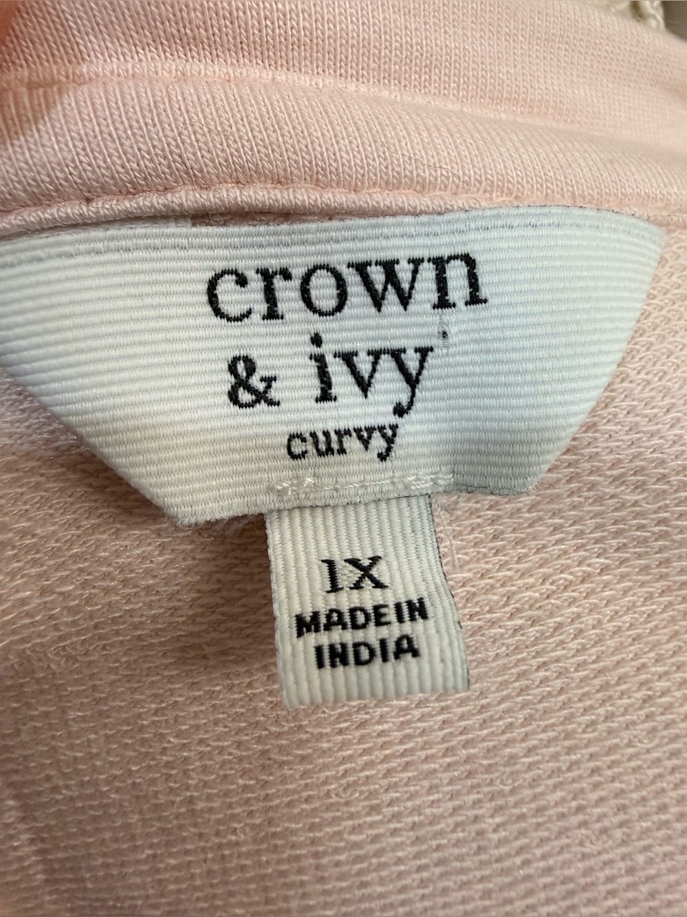 Women’s Size 1X Blush Pink Pom-Pom Trim Top – Like New - Picture 4 of 6